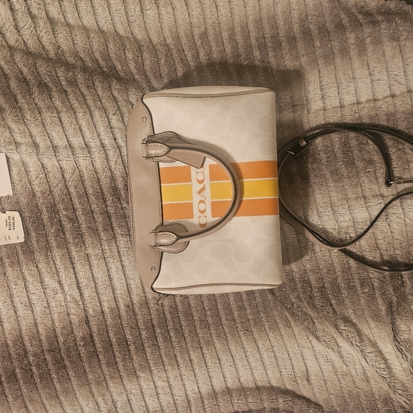 Coach varisty stripe mini Bennett satchel crossbody bag. - Picture 7 of 12